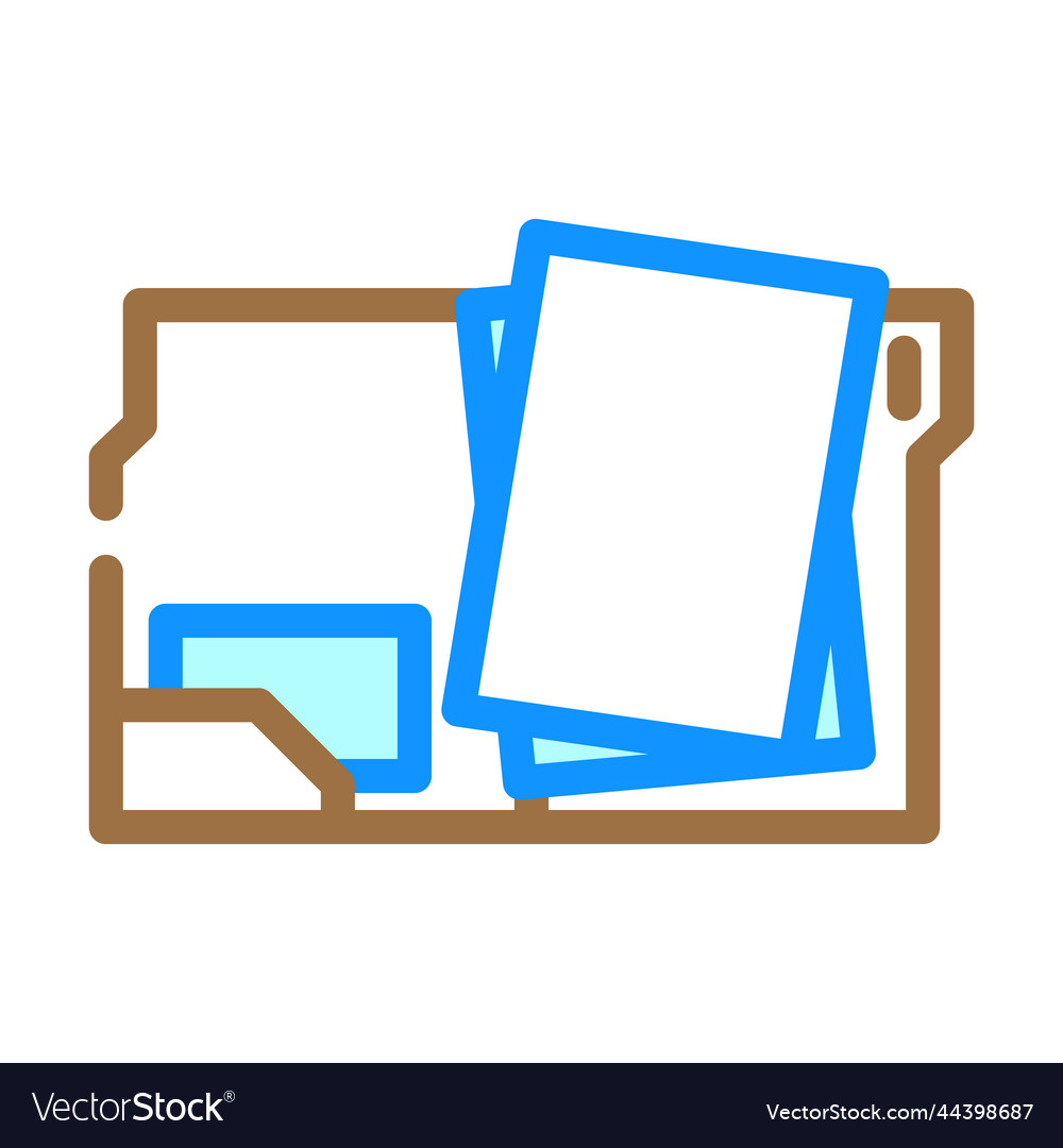 Open folder color icon vector image Open folder color icon