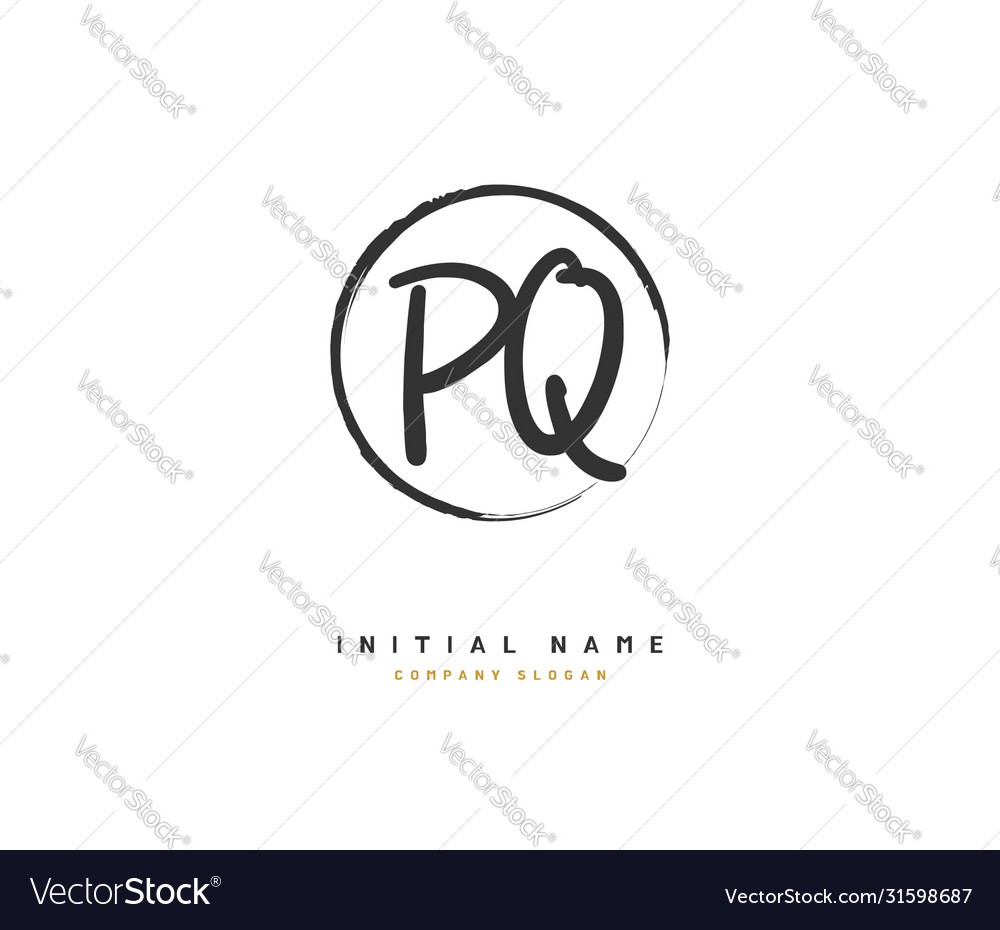 P q pq beauty initial logo handwriting