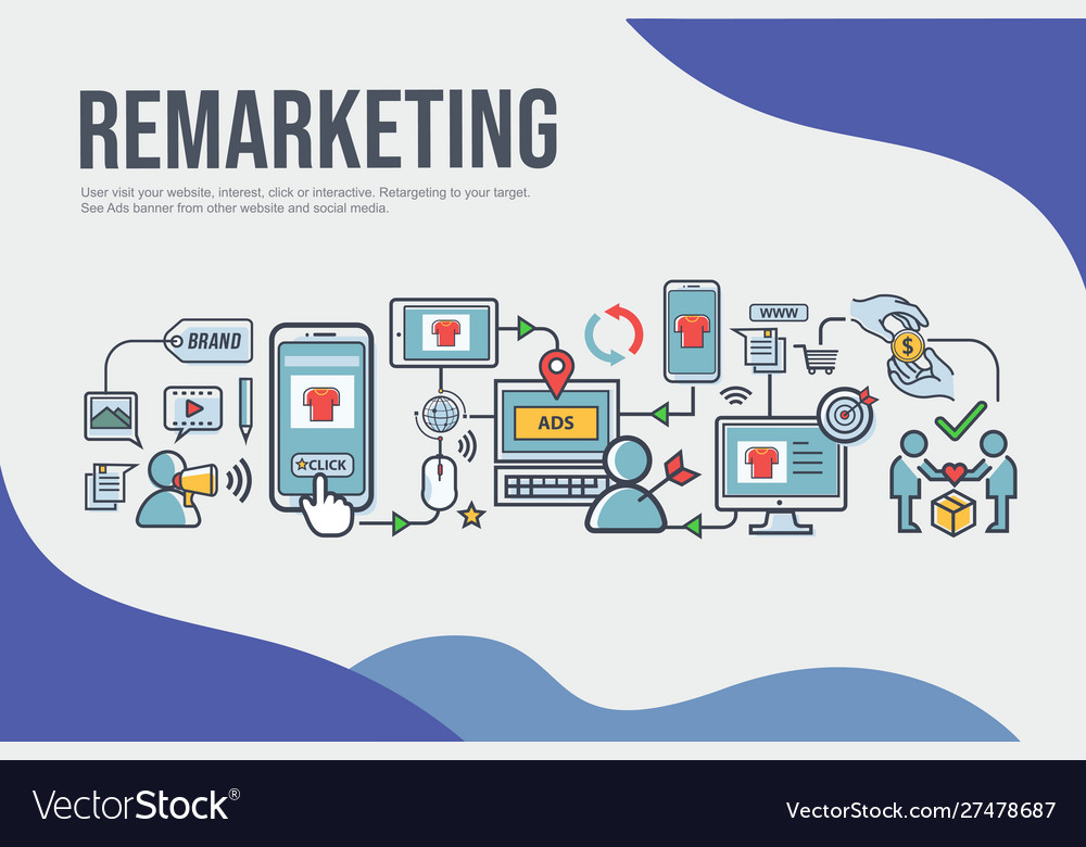 Remarketing Banner Web Icon For Business And Vector Image