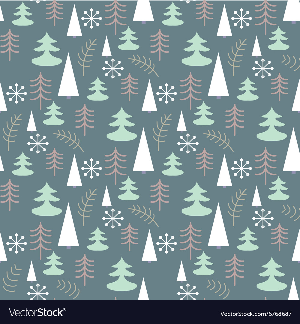 Seamless christmas pattern with trees