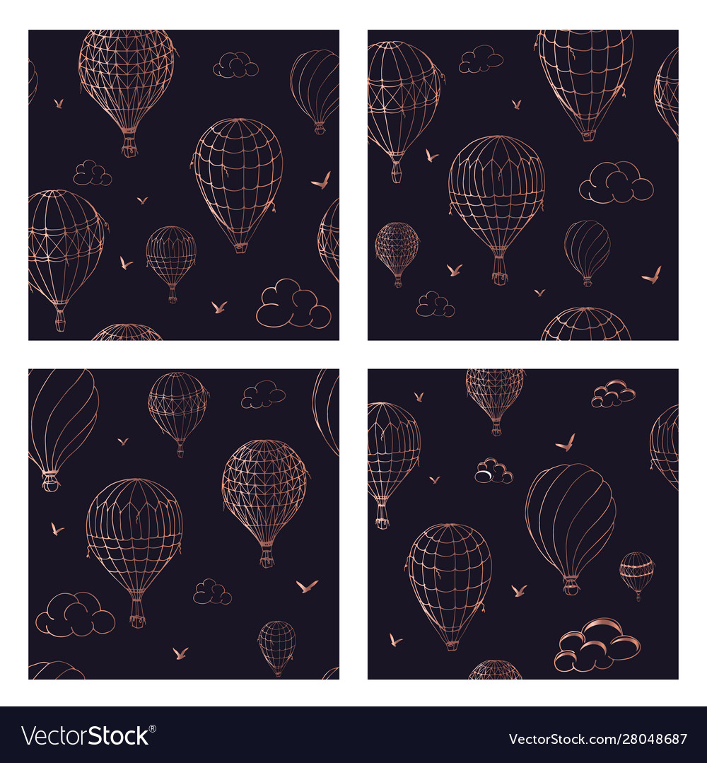 Set seamless pattern with balloons vector image Set seamless pattern with balloons