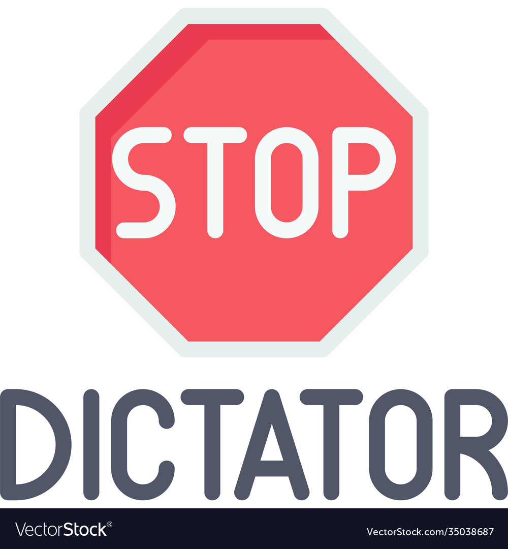 Stop dictator icon protest related