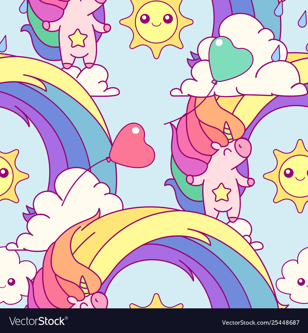 Unicorn seamless pattern vector image Unicorn seamless pattern