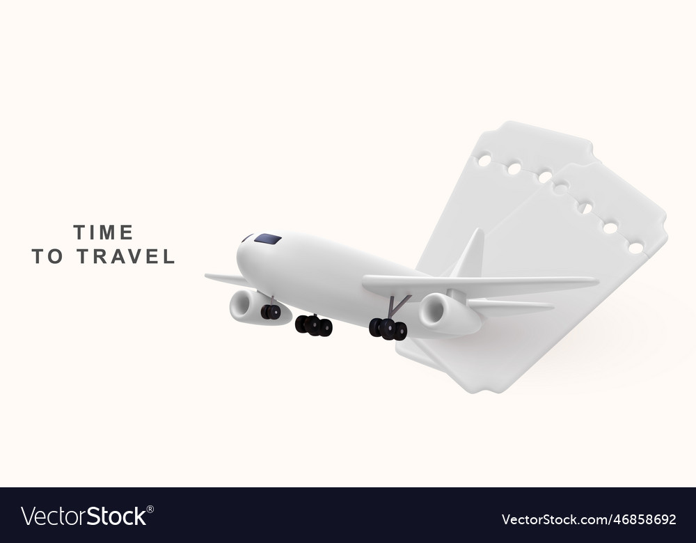 3d Realistic Airline Boarding Pass Leisure Vector Image