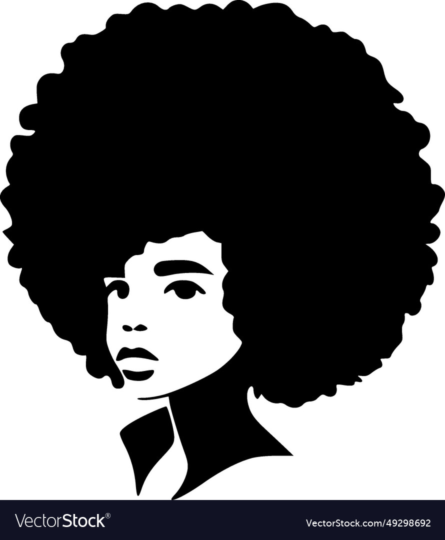 Afro - minimalist and flat logo Royalty Free Vector Image