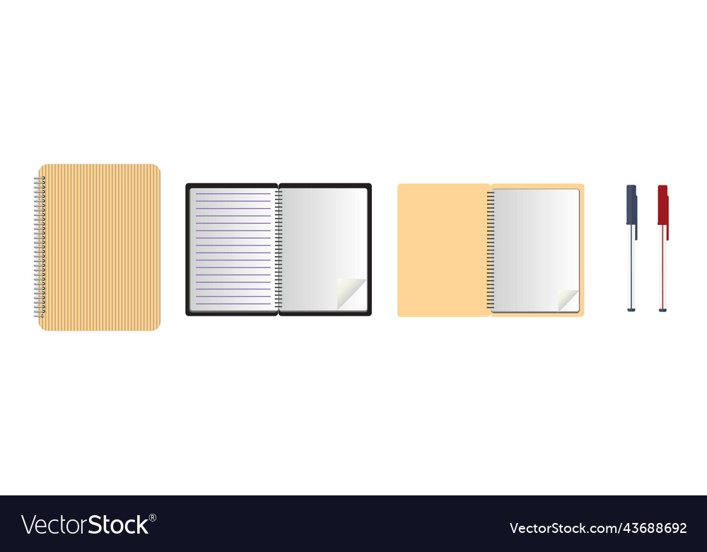 Blank realistic spiral notepad notebook
