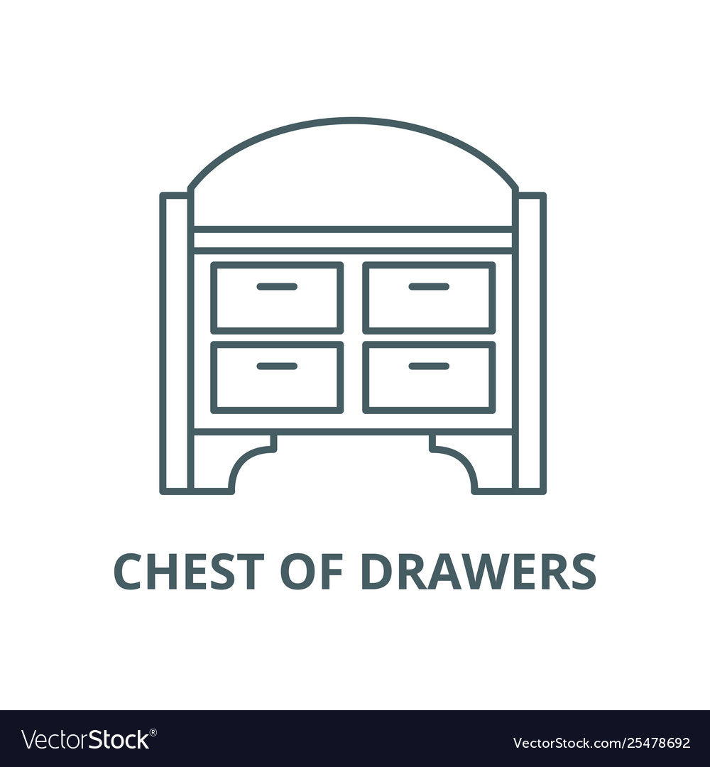 Chest drawers line icon linear concept