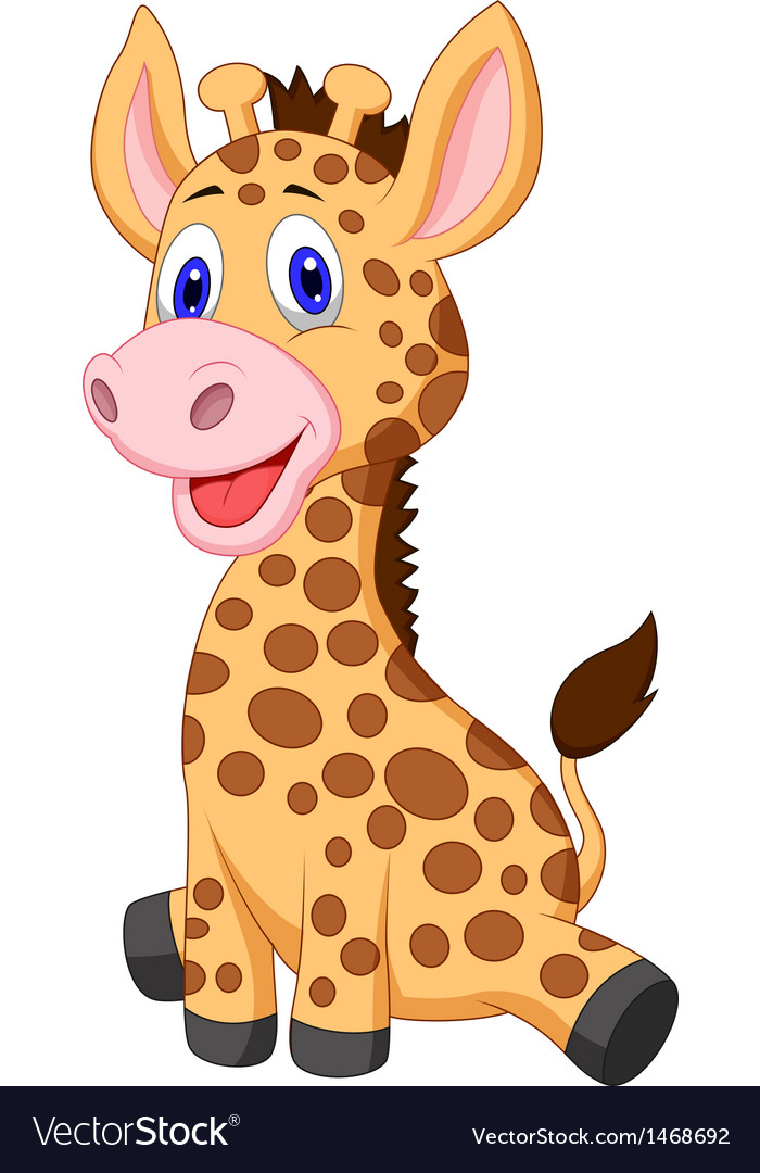 Download Cute baby giraffe cartoon Royalty Free Vector Image