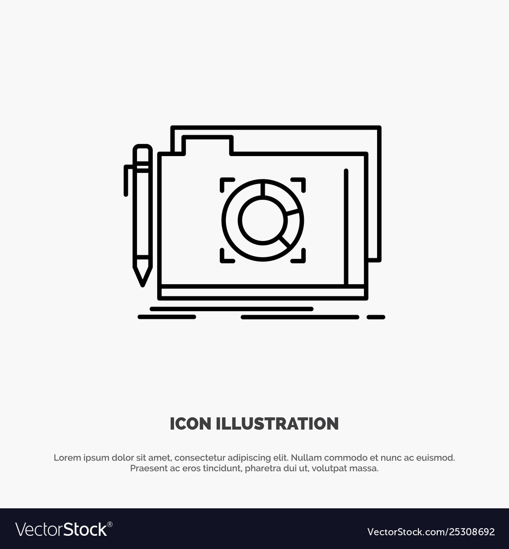 Folder lock target file line icon vector image Folder lock target file line icon