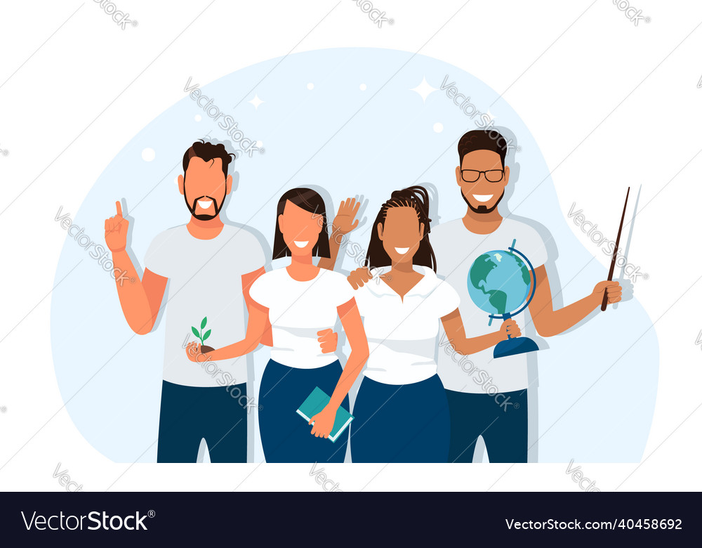 Group of smiling teachers Royalty Free Vector Image