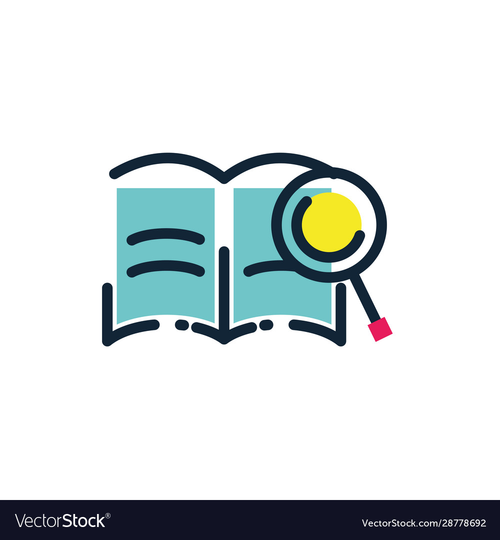 Isolated lupe and open book design Royalty Free Vector Image