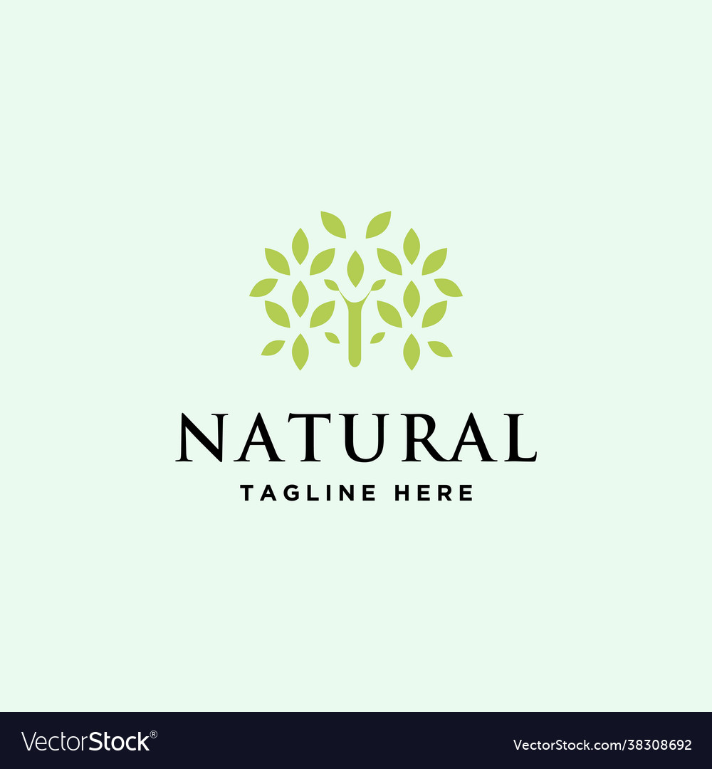 Natural green logo Royalty Free Vector Image - VectorStock