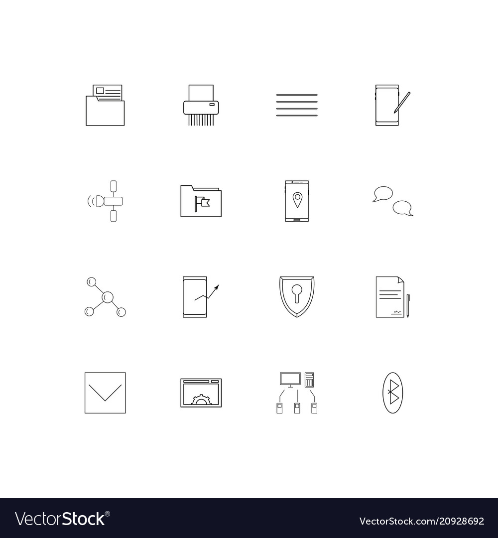 Netzwerk und Datenbank lineare dünne Symbole Set vector image Netzwerk und Datenbank lineare dünne Symbole Set
