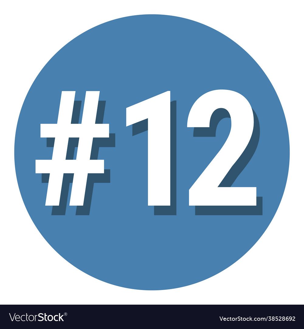 Number 12 twelve symbol sign in circle 12th Vector Image