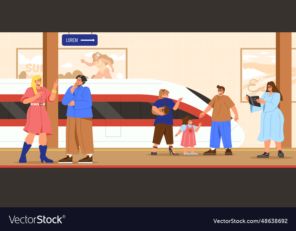 People at subway station concept