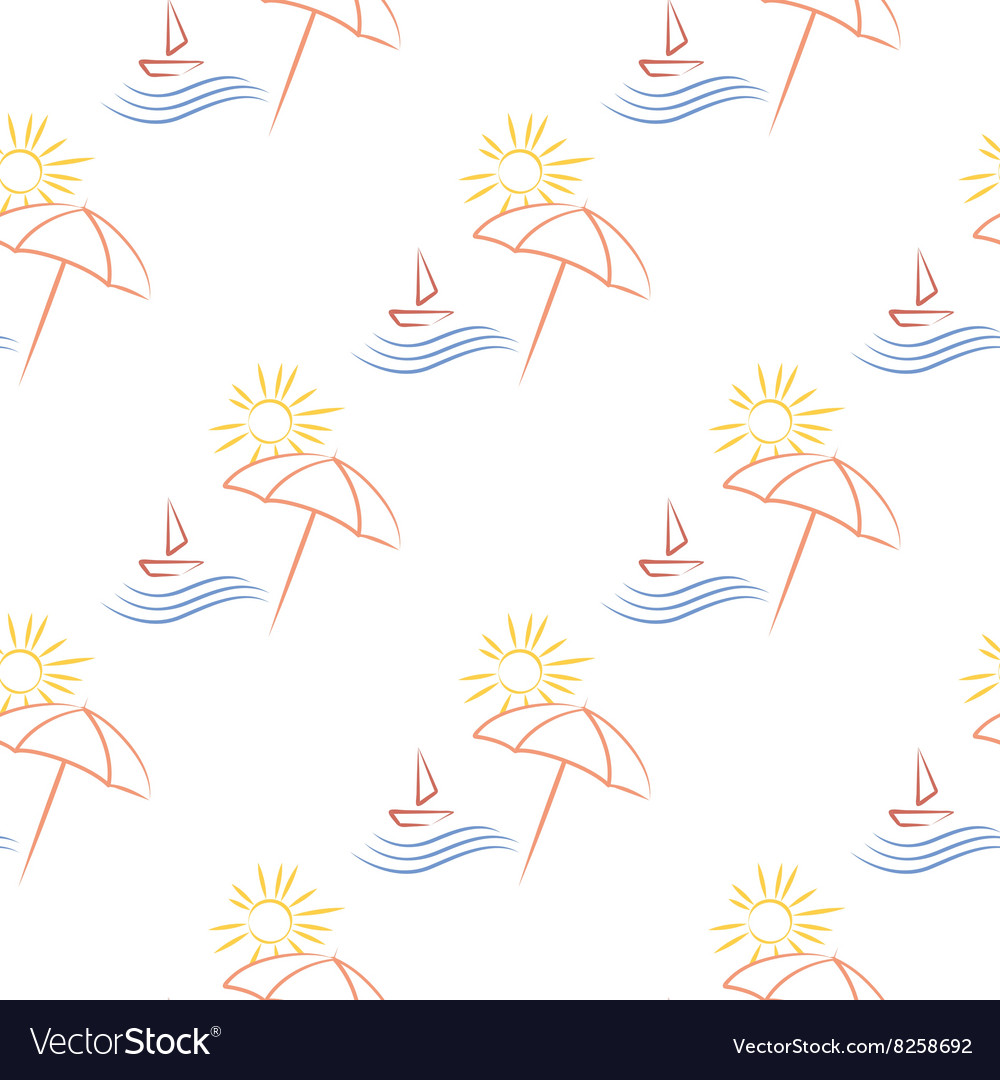 Seamless with beach umbrella