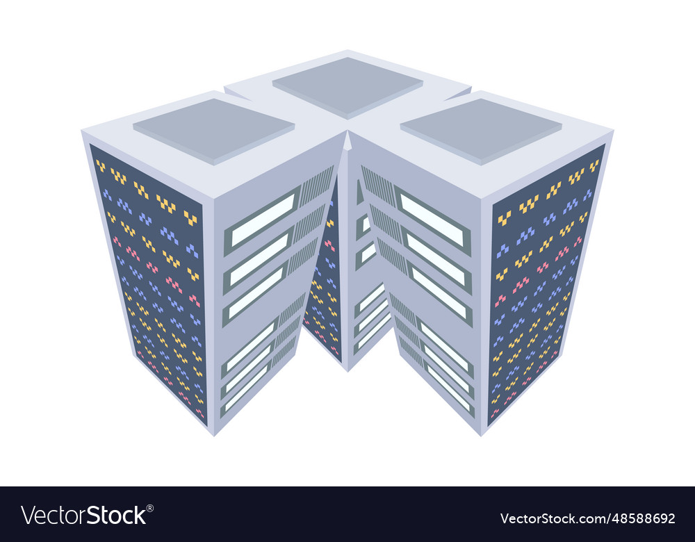 Server room database system racks data Vector Image Server room database system racks data