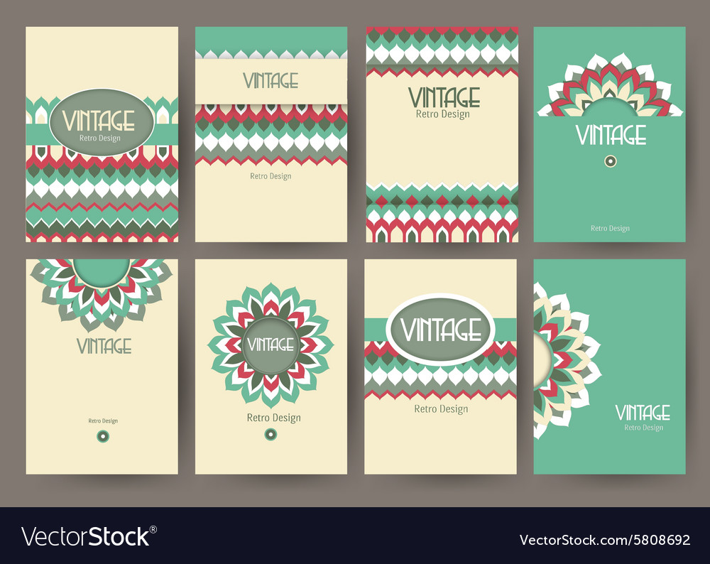 Set of creative vintage card templates best