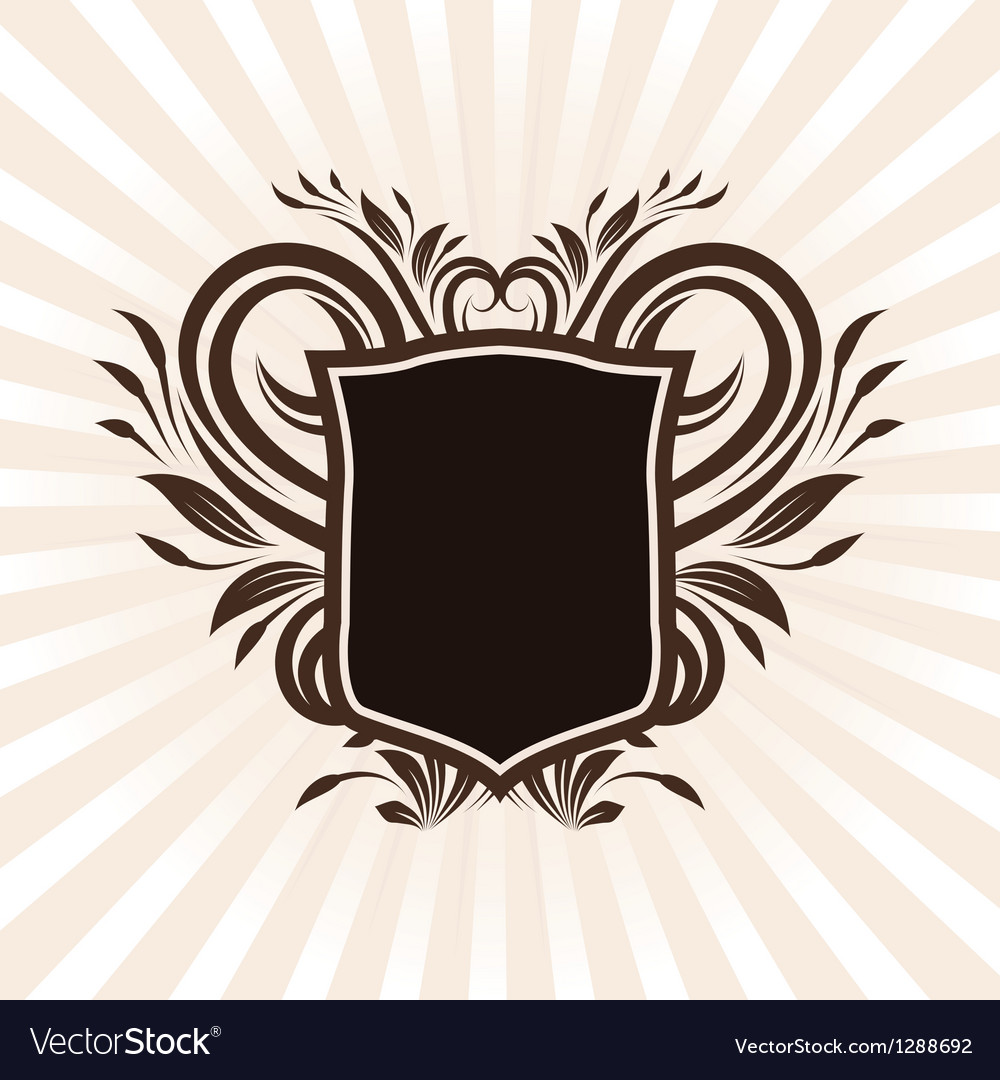 Shield swirl ornament Royalty Free Vector Image