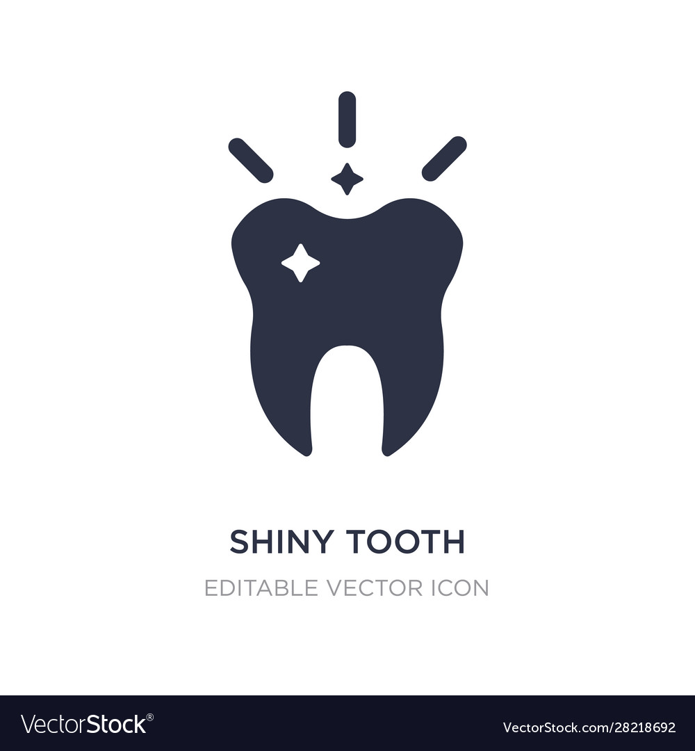 Shiny tooth icon on white background simple