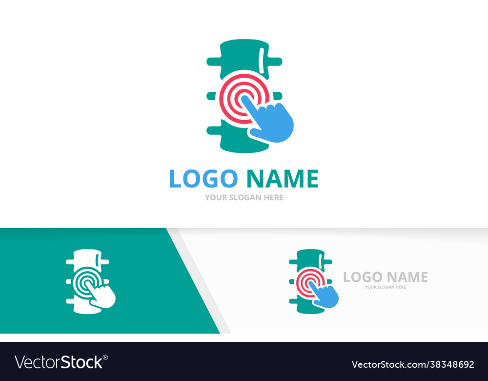 Spine and hand logo combination unique