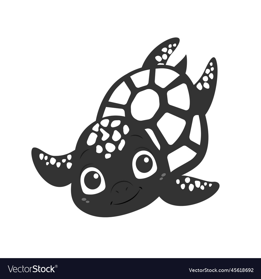 Turtle black silhouette Royalty Free Vector Image