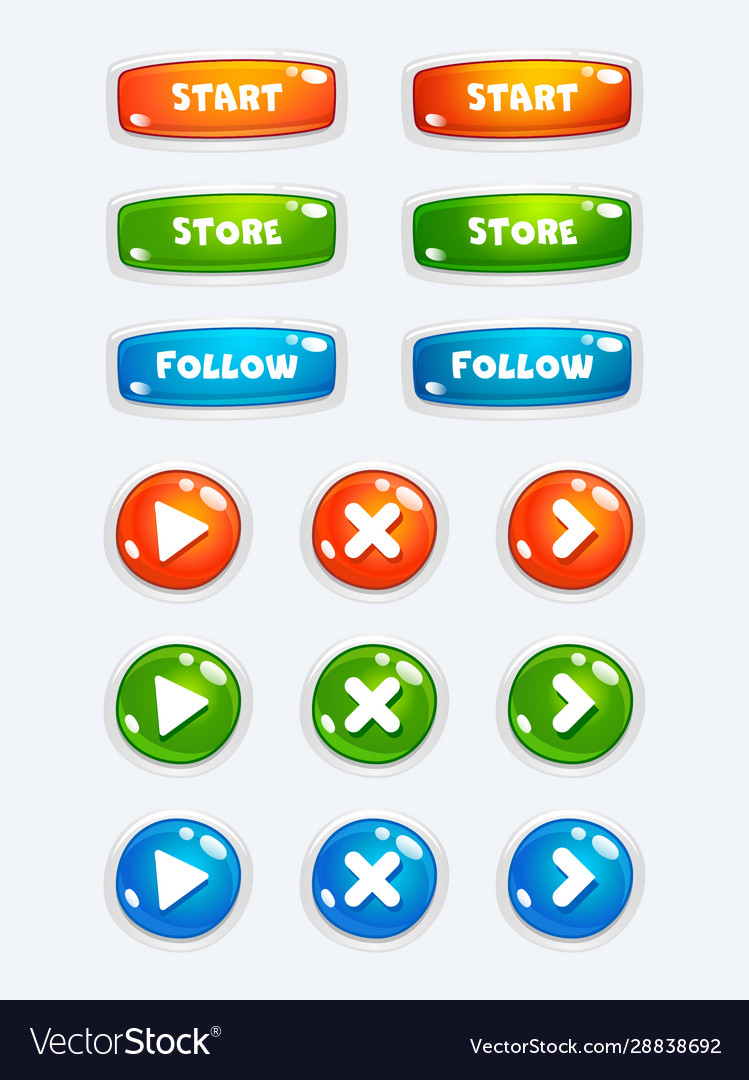 Ui set game navigation vector image Ui set game navigation