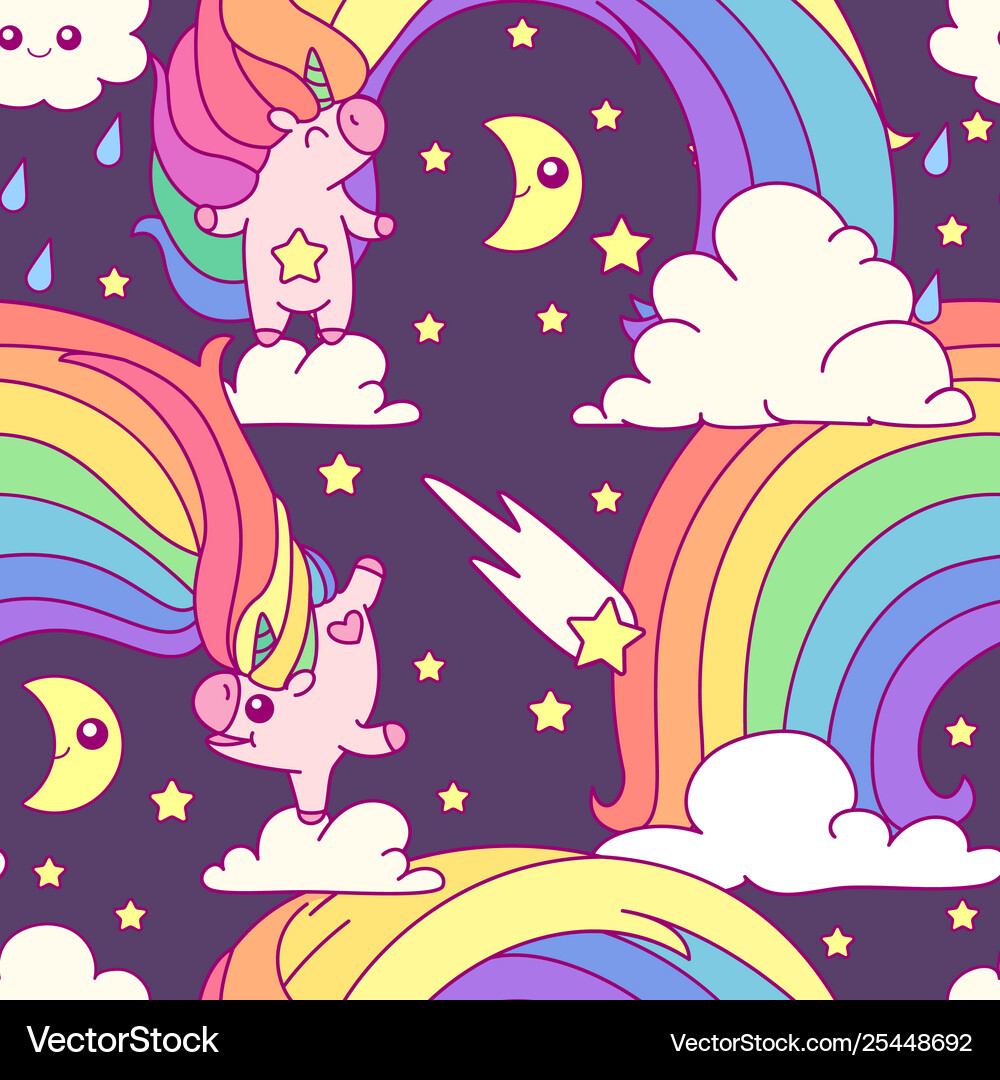 Unicorn seamless pattern Royalty Free Vector Image