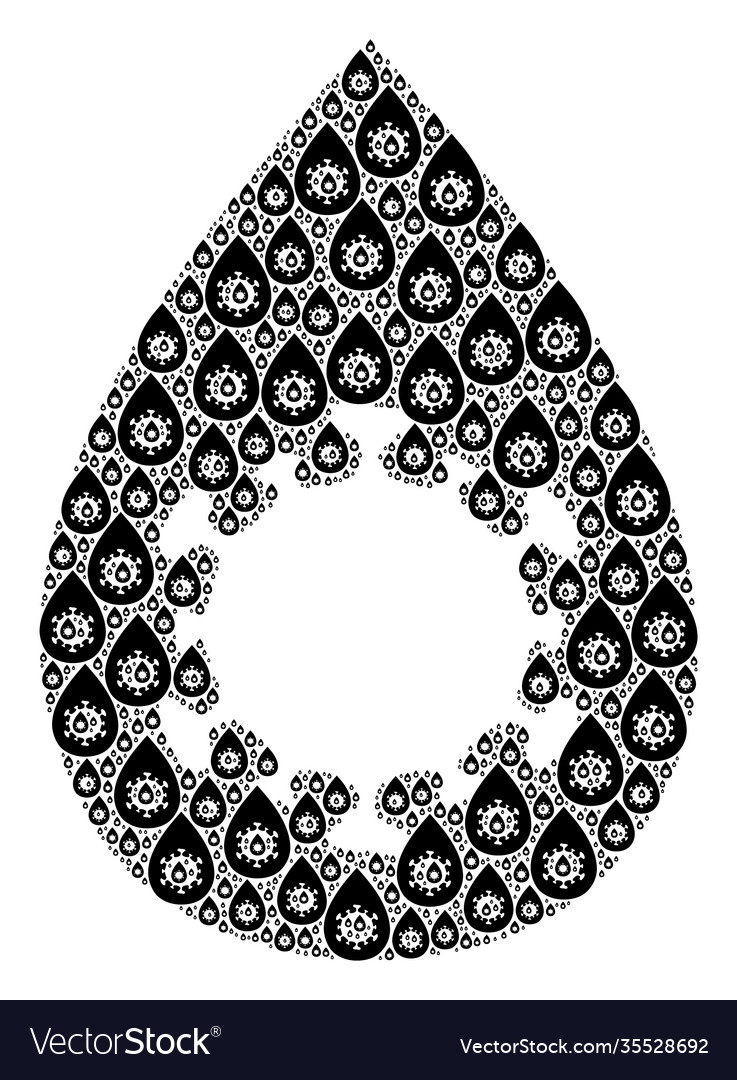 Virus drop icon recursion collage