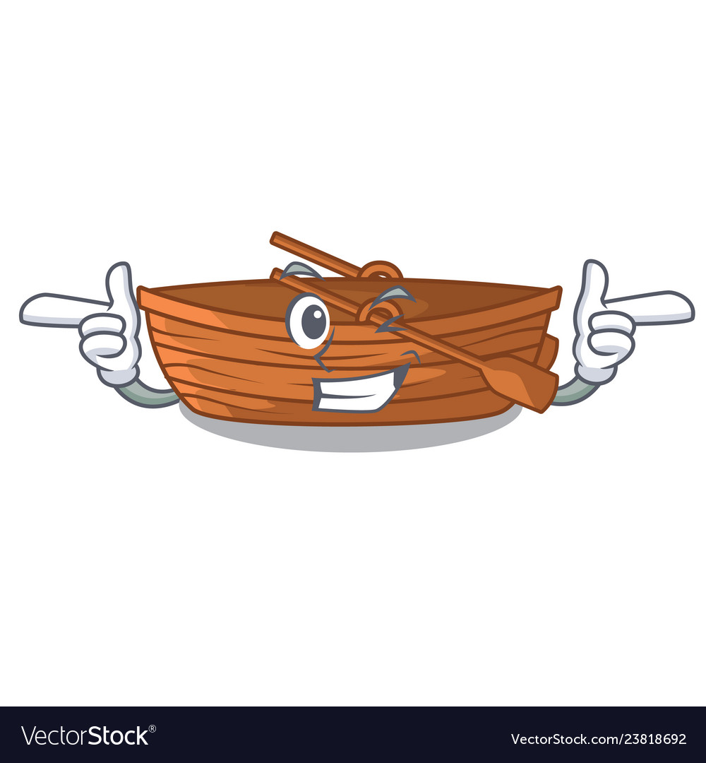 Wink wooden boats isolated with the cartoons