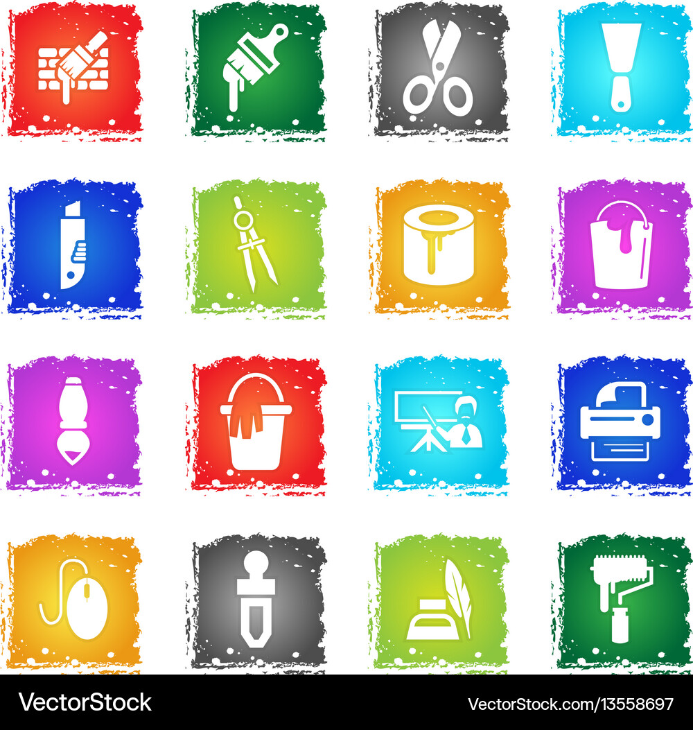 Art tools icon set Royalty Free Vector Image - VectorStock