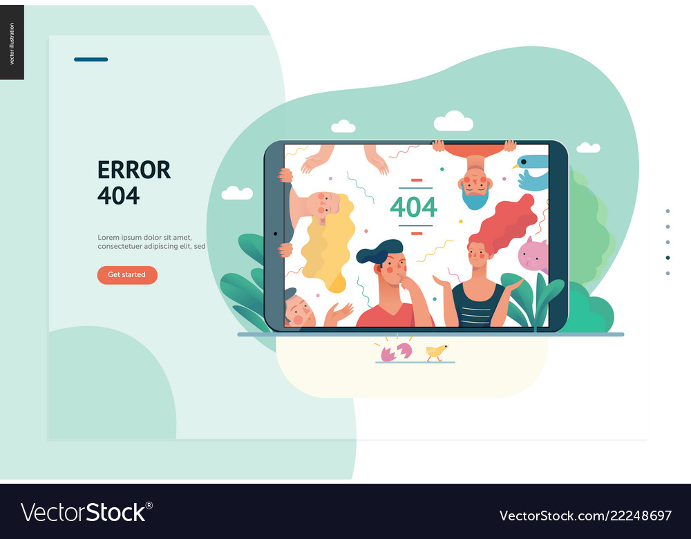 Business series - error 404 web template vector image Business series - error 404 web template