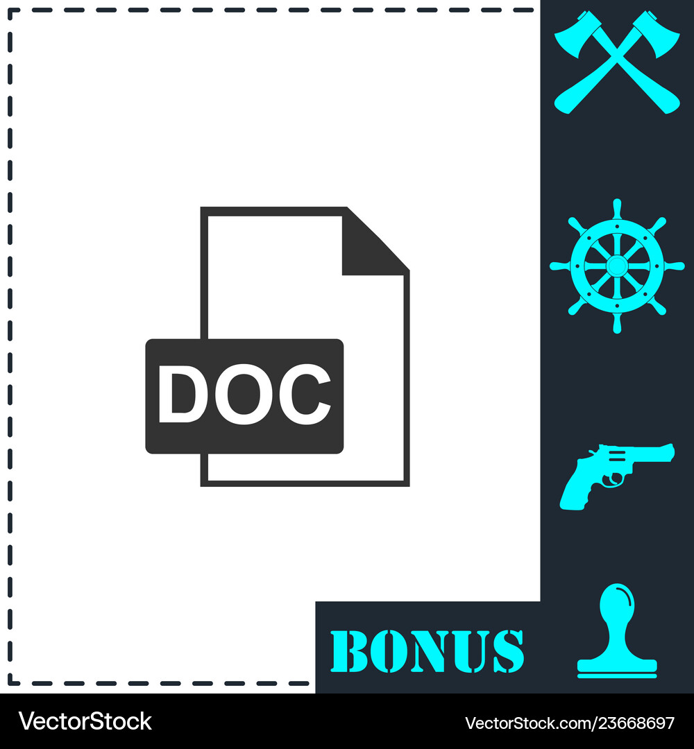Doc file icon flat Royalty Free Vector Image - VectorStock