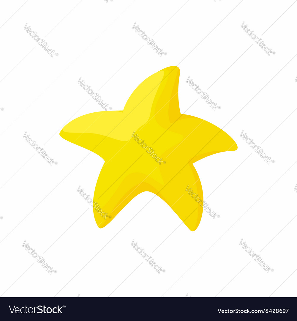 Gold starfish icon cartoon style