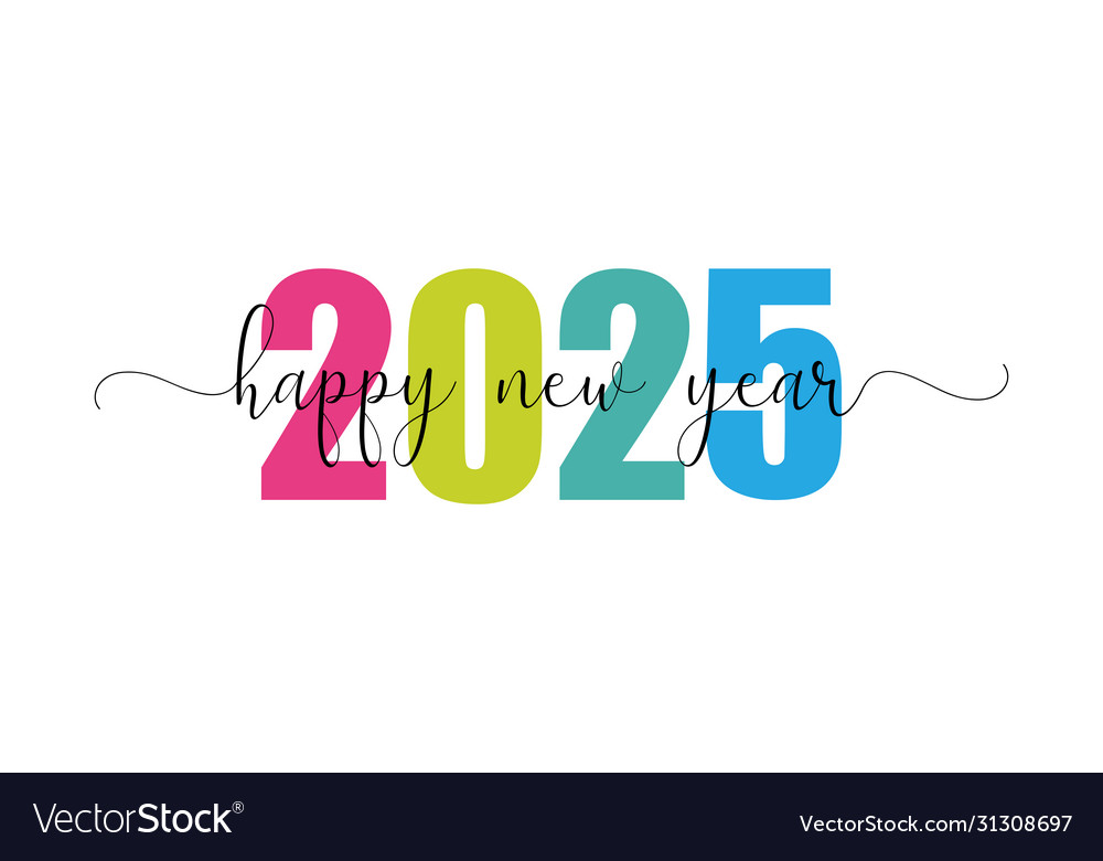 Happy new year 2025 design template modern