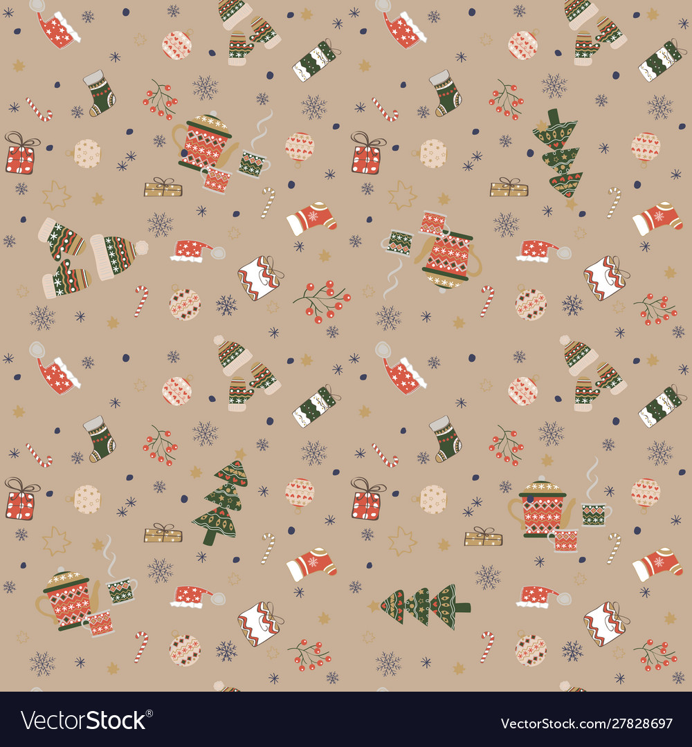 Holiday seamless pattern with christmas cookies