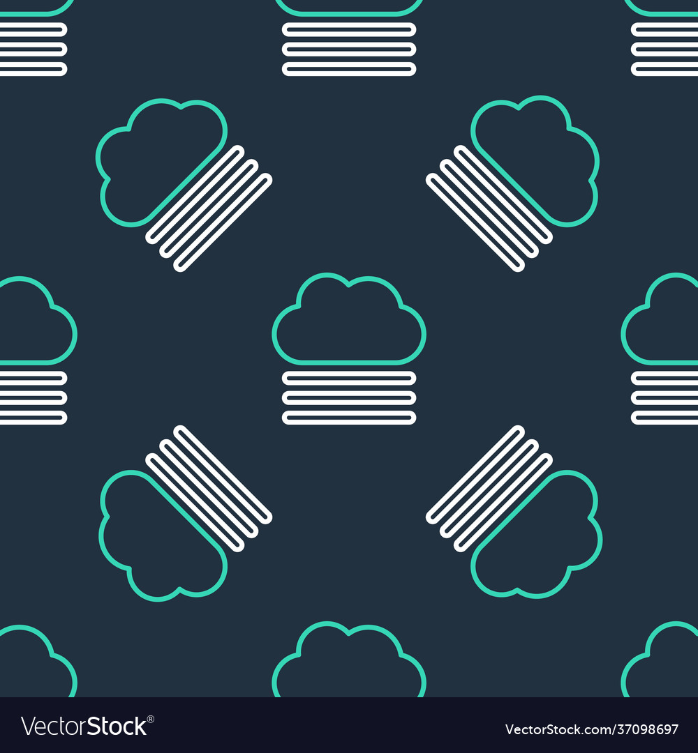 Line fog and cloud icon isolated seamless pattern vector image Line fog and cloud icon isolated seamless pattern