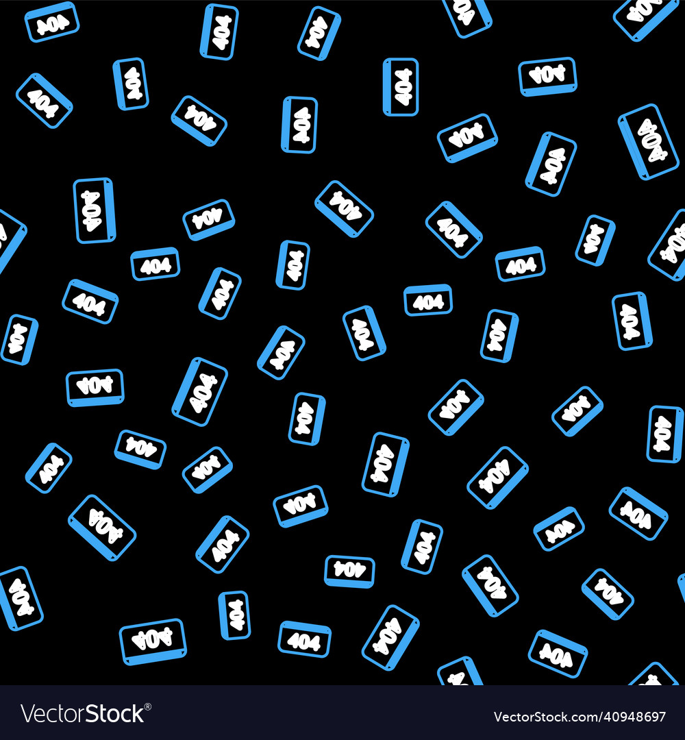 Line page with a 404 error icon isolated seamless vector image Line page with a 404 error icon isolated seamless