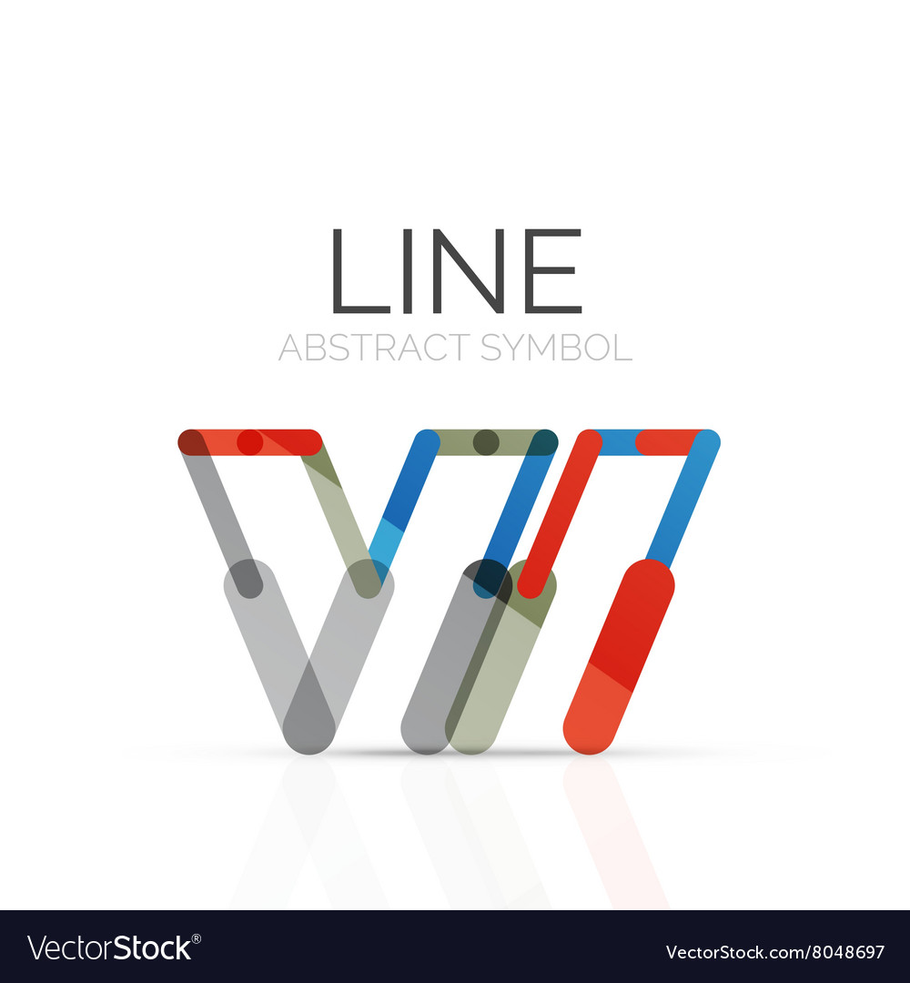 Linear abstract logo connected multicolored