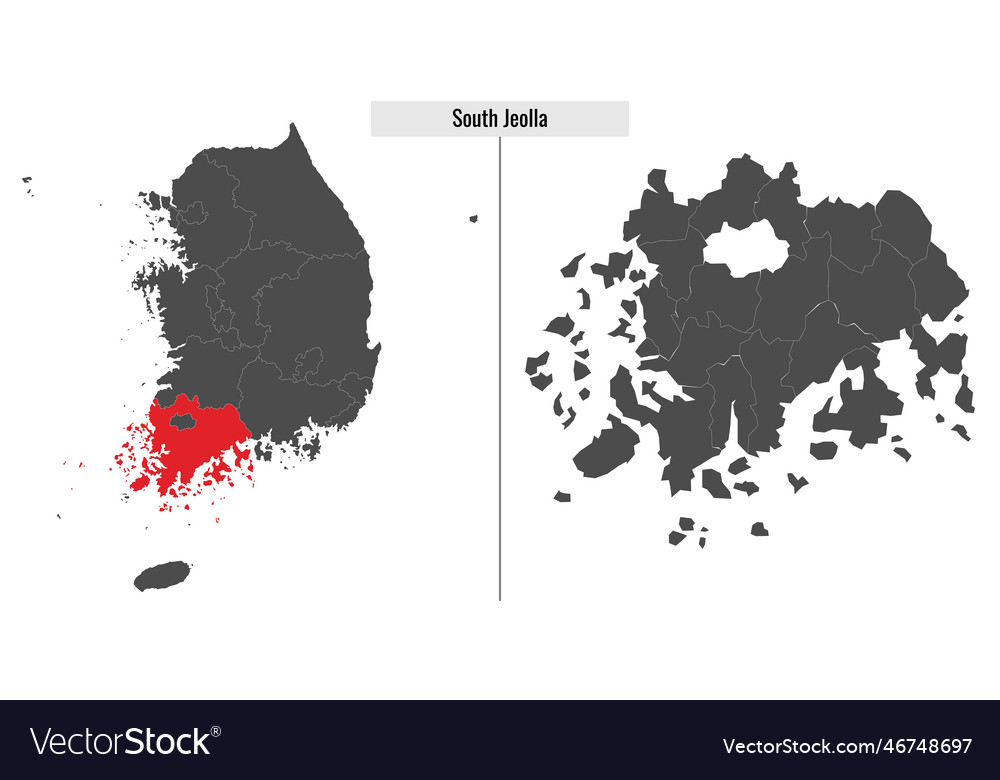 Map of south jeolla state korea