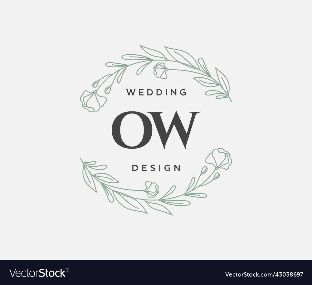 Ow initials letter wedding monogram logos