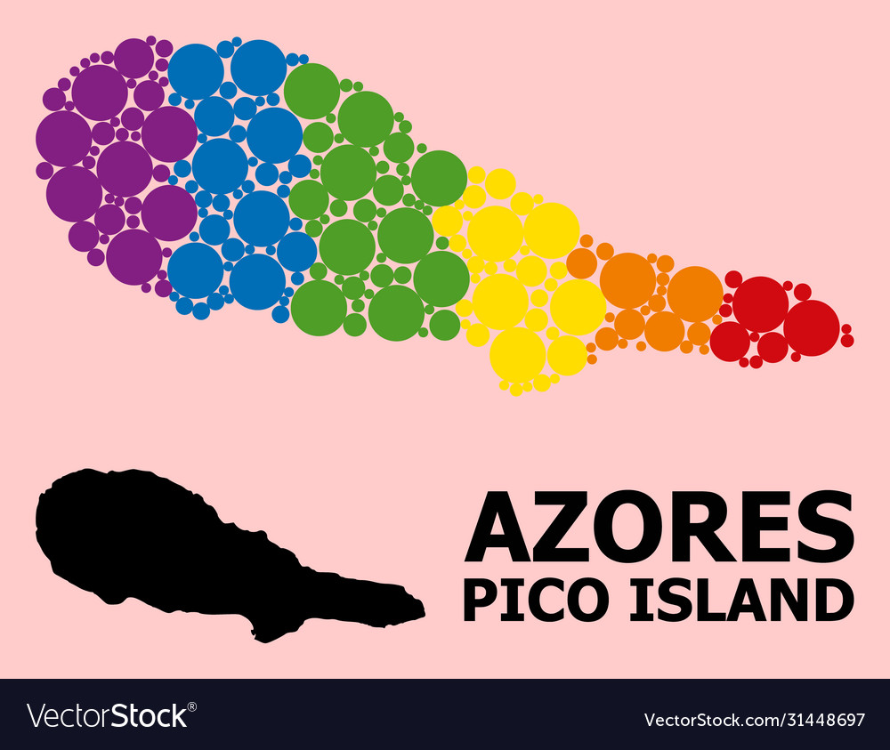 Rainbow pattern map pico island for lgbt