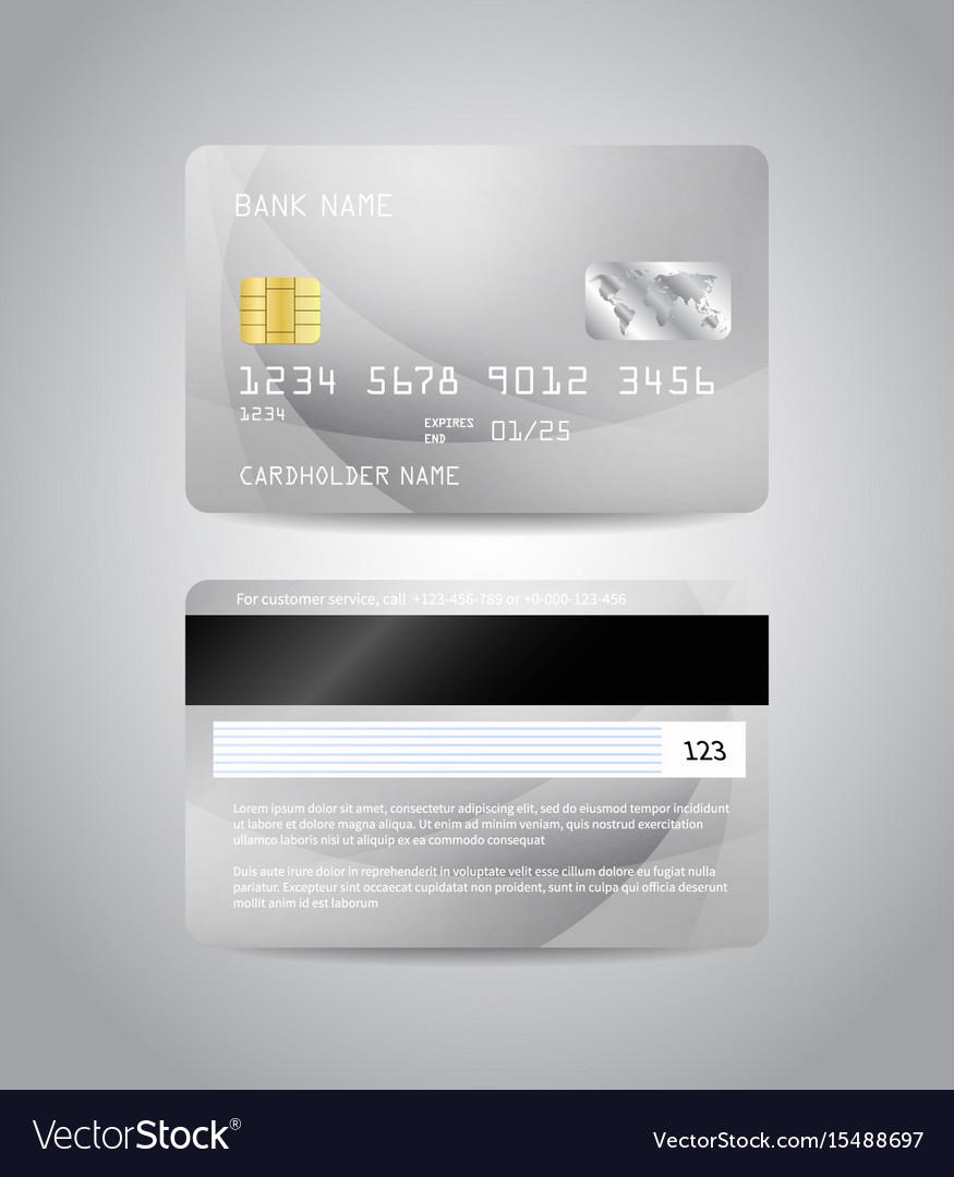 Realistic detailed credit card Royalty Free Vector Image