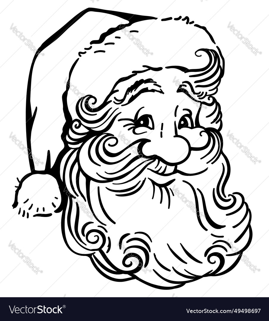 Santa claus face christmas isolated Royalty Free Vector