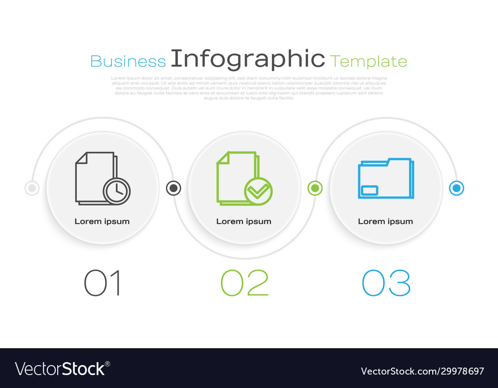 Set line document with clock and check vector image Set line document with clock and check