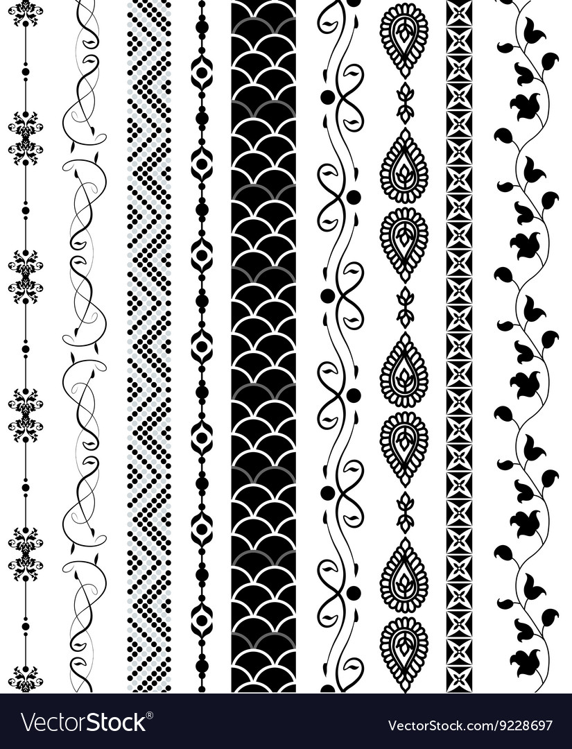Set of abstract pattern stripes