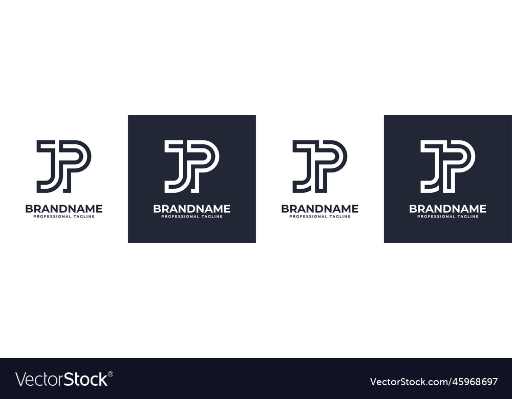 Simple jp monogram logo suitable for any business vector image Simple jp monogram logo suitable for any business