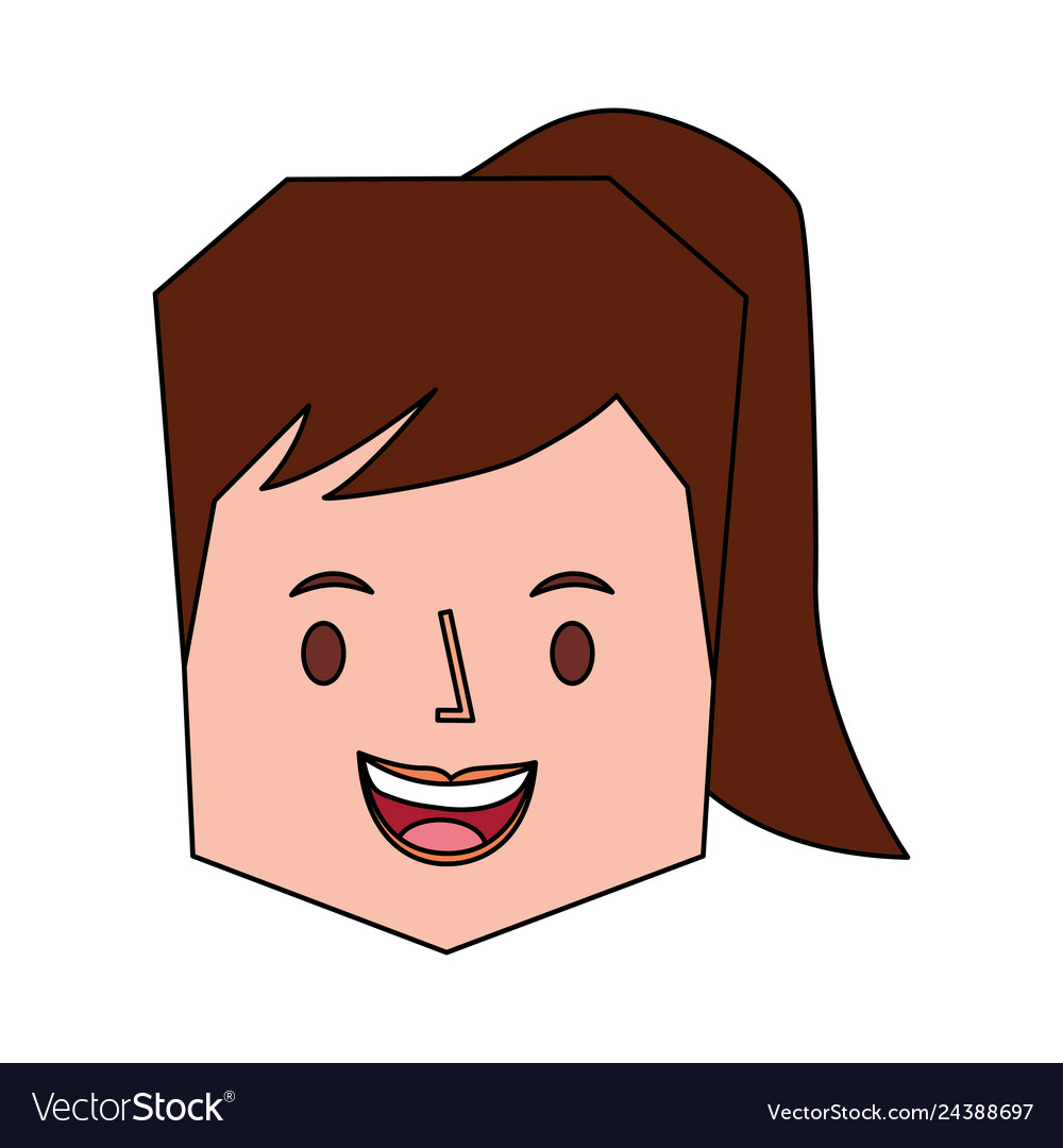 Smiling woman character face image