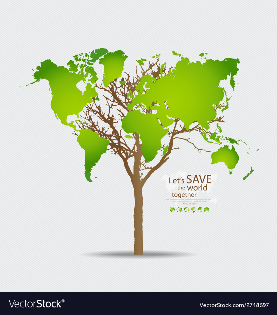 Tree shaped world map