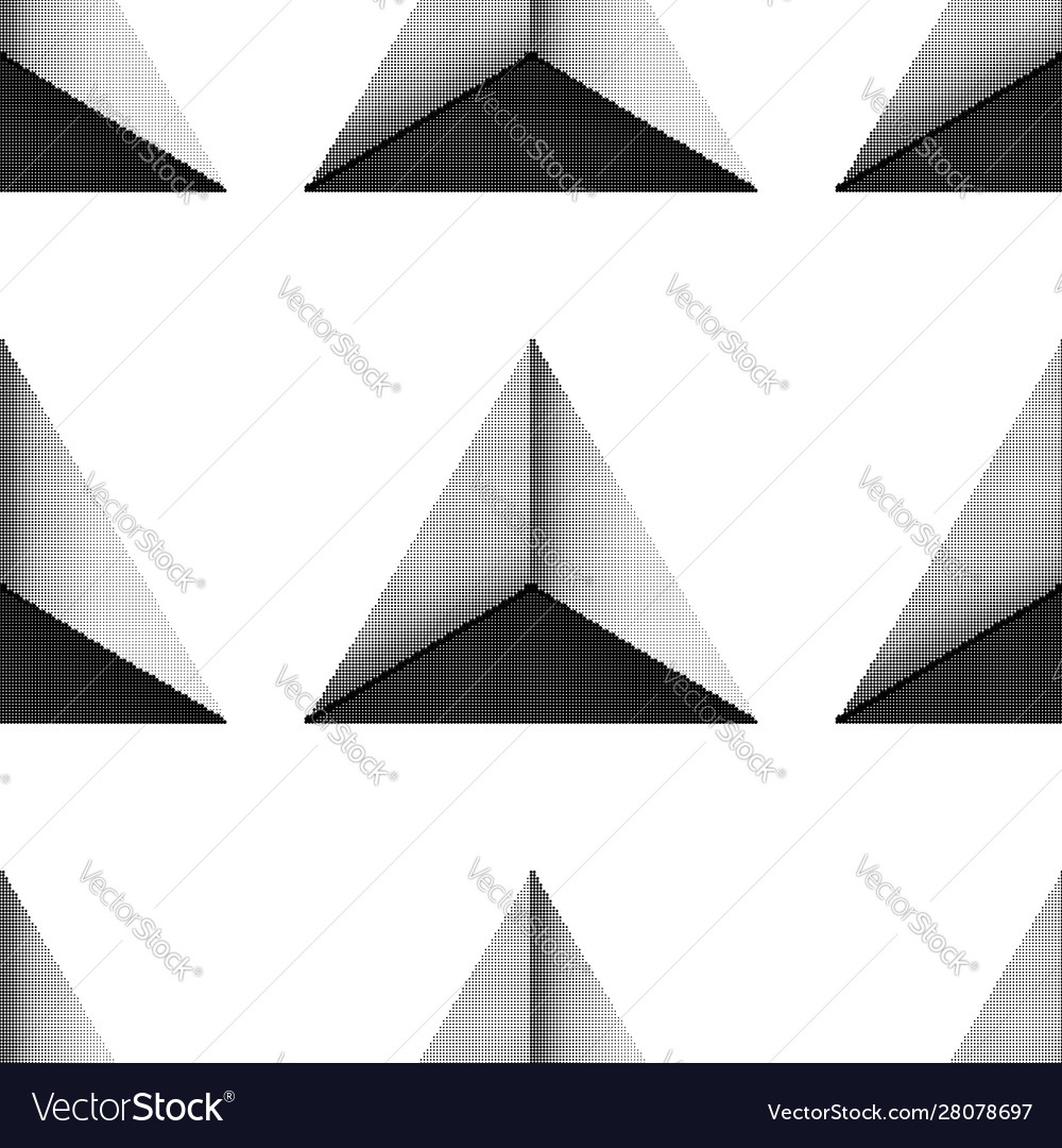 Triangle halftone seamless pattern dotted texture vector image Triangle halftone seamless pattern dotted texture